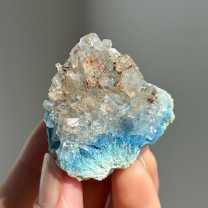 Shattuckite and Hematite Quartz Cluster from Tantara Mine, Kambove, Congo / Small Botryoidal Shattuckite Specimen