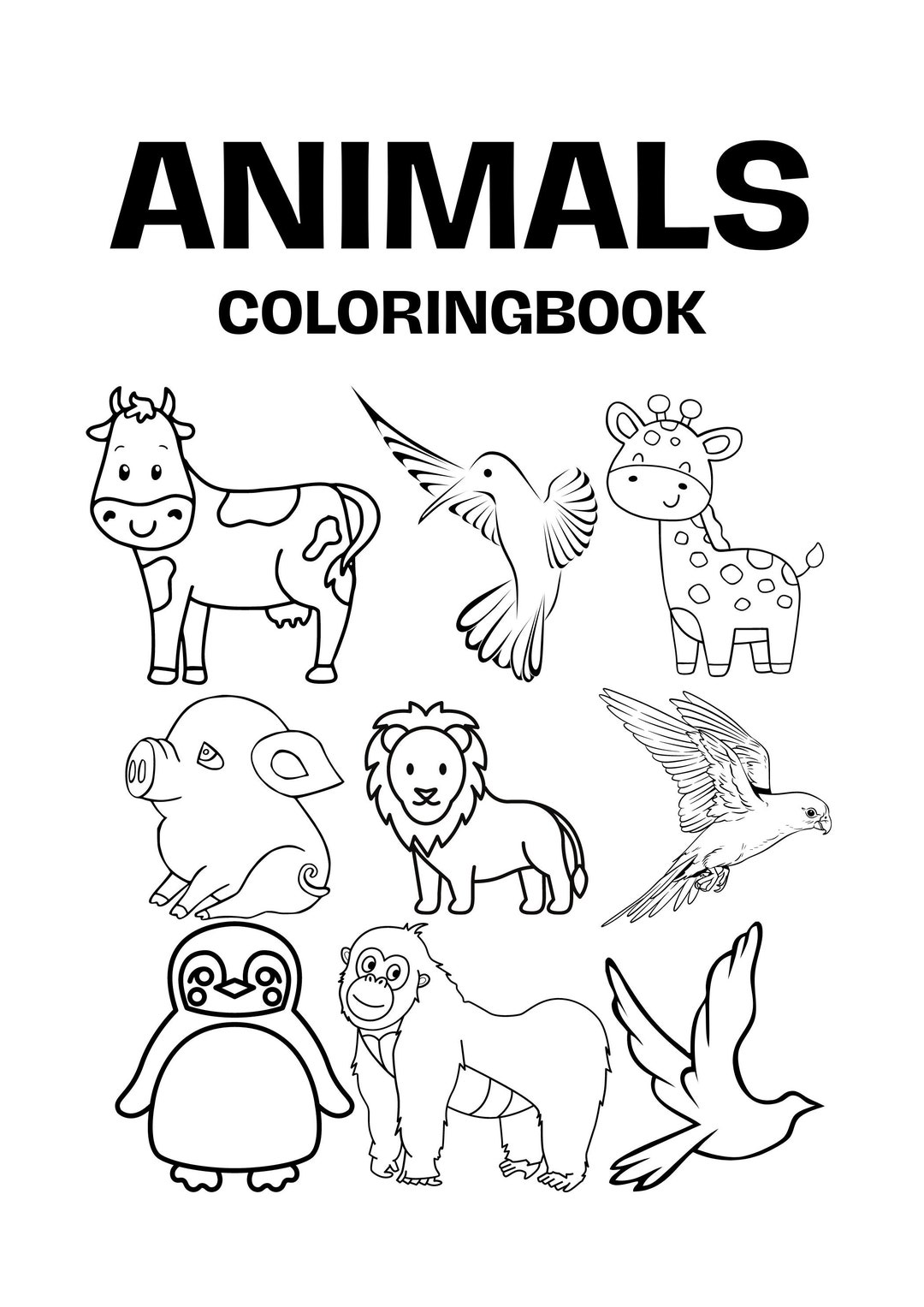 Super Simple Animal Coloring Book for Toddlers - Etsy