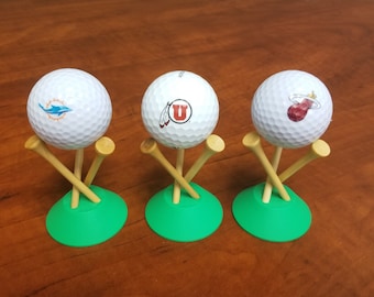 Golf Ball Display Stand - Set of 3 | Trophy Golf Ball Holder | Favorite Golf Ball Display