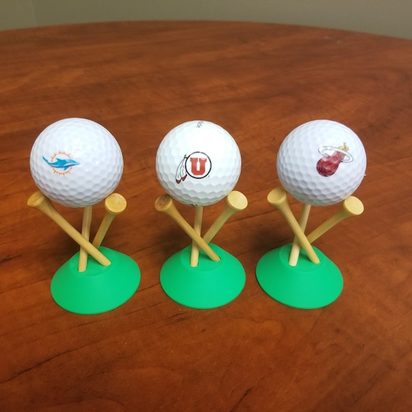 Golf Ball Display Stand - Set of 3 | Trophy Golf Ball Holder | Favorite Golf Ball Display