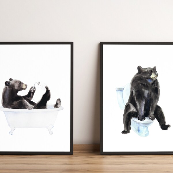 Bear Bathroom Decor Etsy