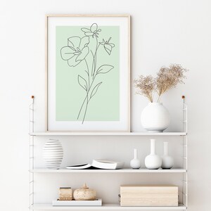 Produktbild von Salbei Grün Wand Kunst Blumen Kunst Poster Neutral Boho Dekor