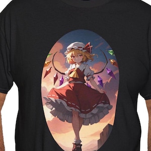TOUHOU Flandre Unisex Heavy Cotton Tee, Anime Graphic T-Shirt, Japanese Cartoon Character Shirt, Otaku Gift, Kawaii Top