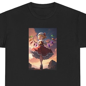 Touhou Flandre Scarlet Unisex Tee, Anime T-Shirt, Japanese Cartoon Shirt, Video Game Top, Cosplay Costume, Otaku Apparel