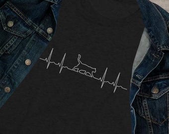 Feminine Soft Tri-Blend 'Heartbeat Cat' Shirt for Cat Lover, Graphic Tee, Vet Shirt, Heartbeat TShirt, Animal Lover, Pet Gift, Veterinarian