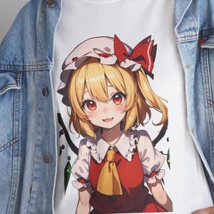 Touhou Flandre Tee - Anime Cotton T-Shirt, Cosplay Graphic Shirt, Otaku Gift, Japanese Manga Top, Kawaii Unisex Tee