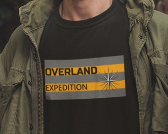 Camiseta unisex de algodón OVERLAND EXPEDITION, camiseta todoterreno, camiseta 4x4, camiseta Jeep, camiseta de senderismo, camiseta de aventura, camiseta para actividades al aire libre, camiseta para acampar