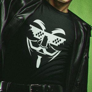 GUY FAWKES in SUNGLASSES Unisex Baumwolle T-Shirt, V für Vendetta, Anonymes Shirt, Widerstand T-Shirt, Widerstand, V TShirt, Disobey Shirt, Resist