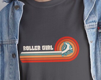 Roller Girl Skates Unisex Tee - Retro Roller Skating Shirt, Vintage Skate Park Gift, Roller Derby Cotton Top, Skater Lifestyle Apparel,