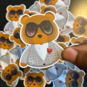Kanye West 808s and Heartbreak YE Bear CUSTOM Vinyl Water Resistant Sticker Dropout Bear Collectable Yeezy