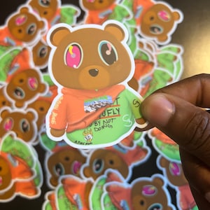 Kanye West YE Bear CUSTOM Vinyl Water Resistant Sticker Dropout Bear Collectable Yeezy