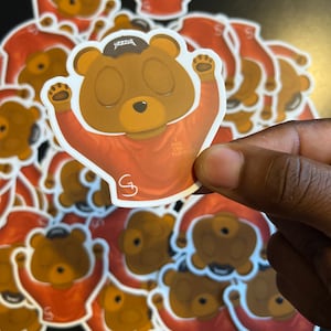 Kanye West The Life of Pablo Bear CUSTOM Vinyl Water Resistant Sticker Dropout Bear Collectable Yeezy