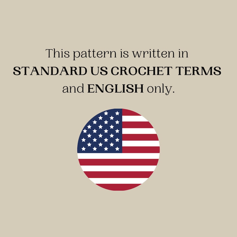 May include: This pattern is written in STANDARD US CROCHET TERMS and ENGLISH only. The image shows a circle with the American flag.