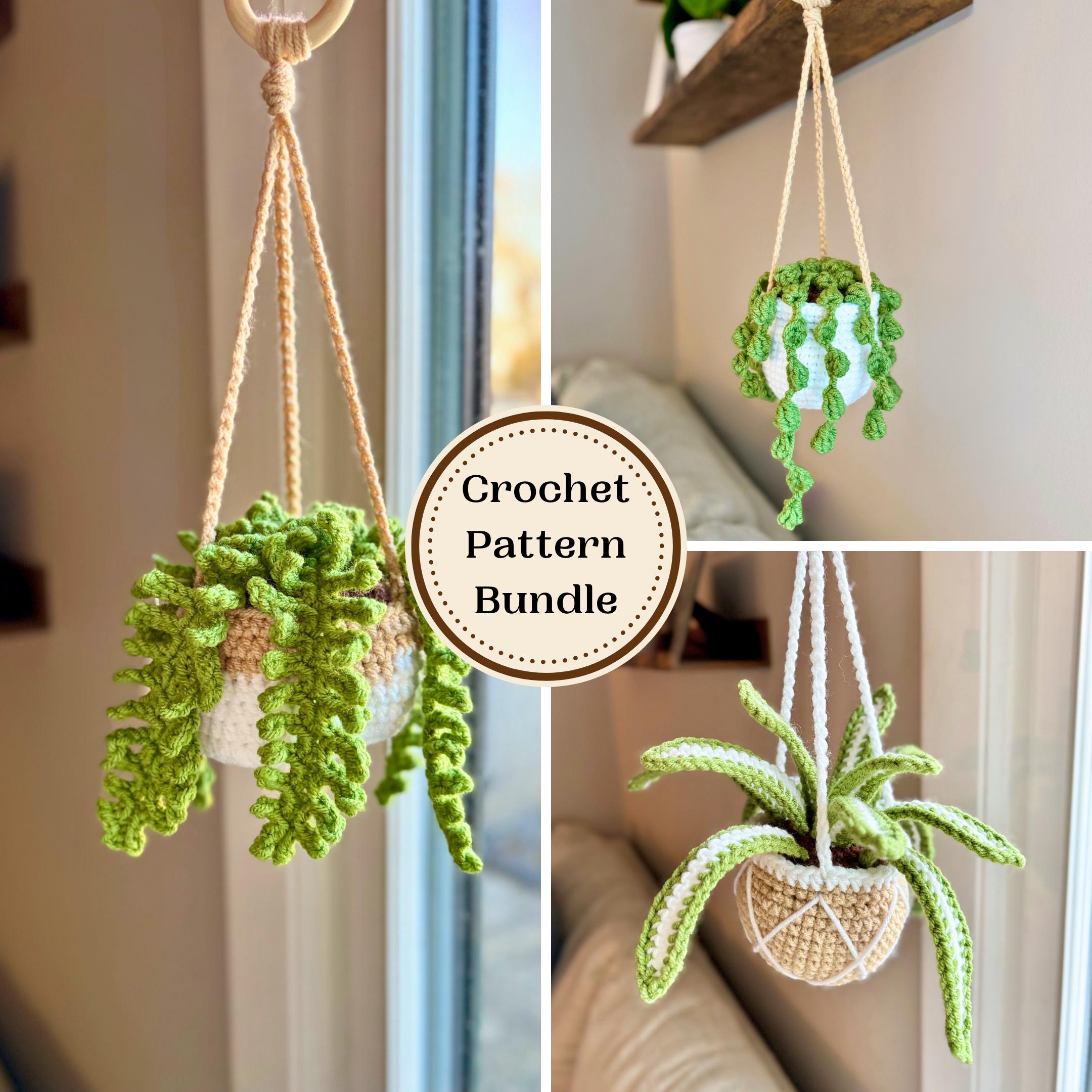 30 String of Pearls Crochet Patterns for Hanging Plants, Mini Pots, and Car Charms 23 Hanging Plant Collection Crochet Pattern Bundle