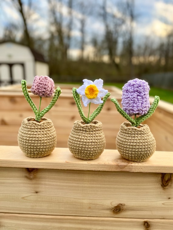 PATTERN: Spring Flowers Collection, Crochet Potted Flowers