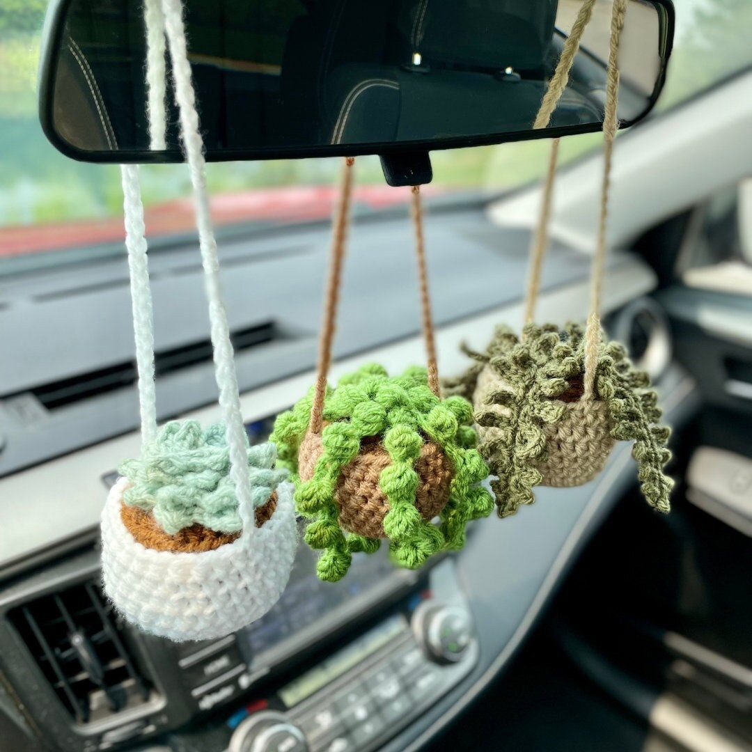 PATTERN: Car Hanging Plant Crochet Pattern, Crochet Hanging Plants Pattern,  Crochet Succulent Plant, Crochet Plant, Crochet Car Charm - Etsy Israel