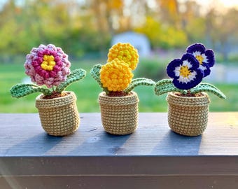 Fall Flowers Crochet Pattern: Dahlia, Mums, Pansy (PDF Pattern)