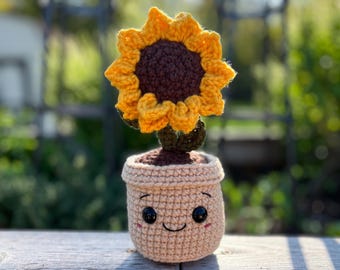 Crochet Mini Sunflower Buddy Pattern: Amigurumi Flower (PDF Pattern)