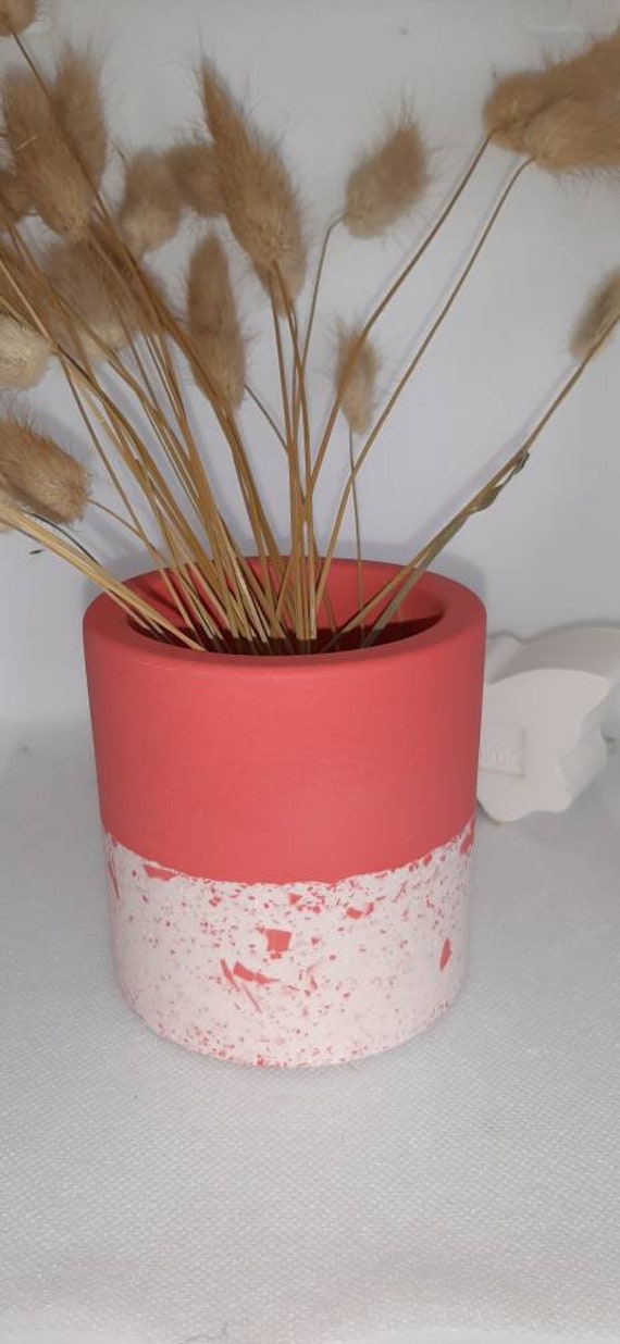 Pot à Crayon en Jesmonite Rose