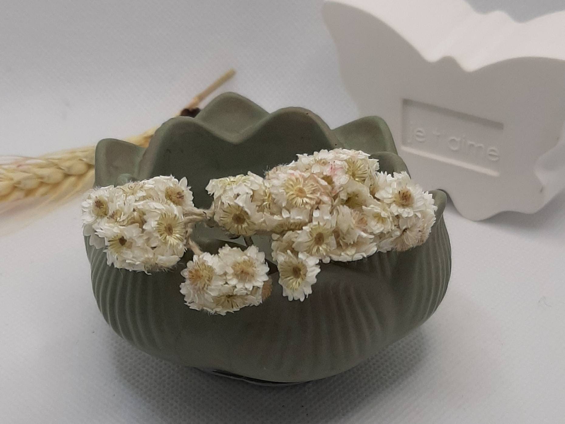 Bougeoir Kaki en Jesmonite