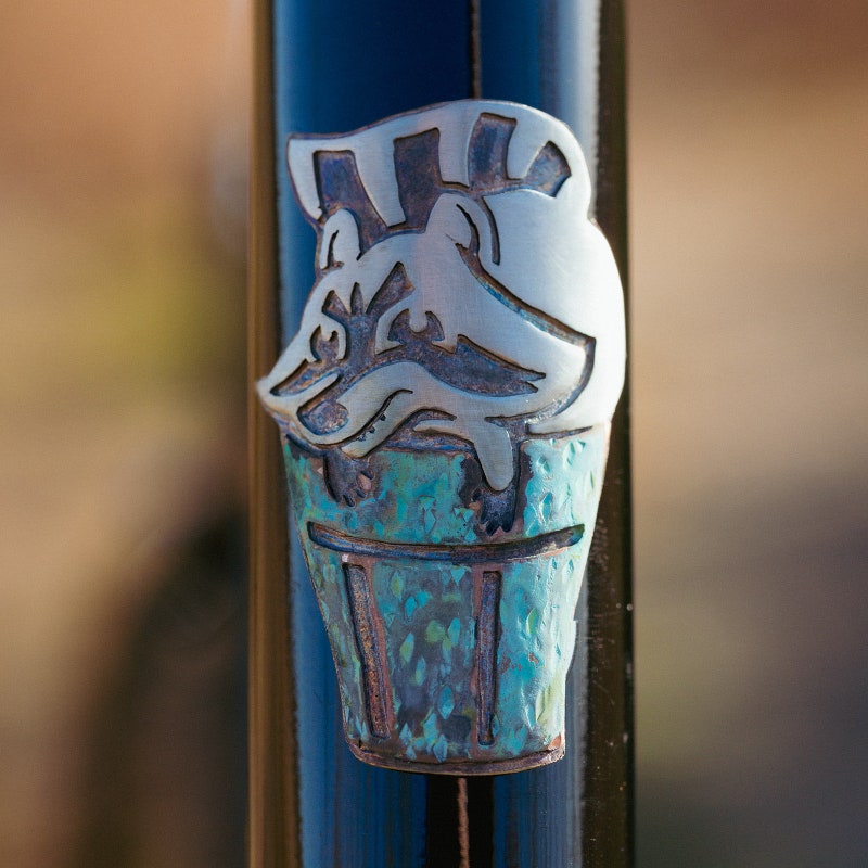 Stemma Fregio R RIGOLET Francia Bici Bicicletta d'Epoca Head Badge