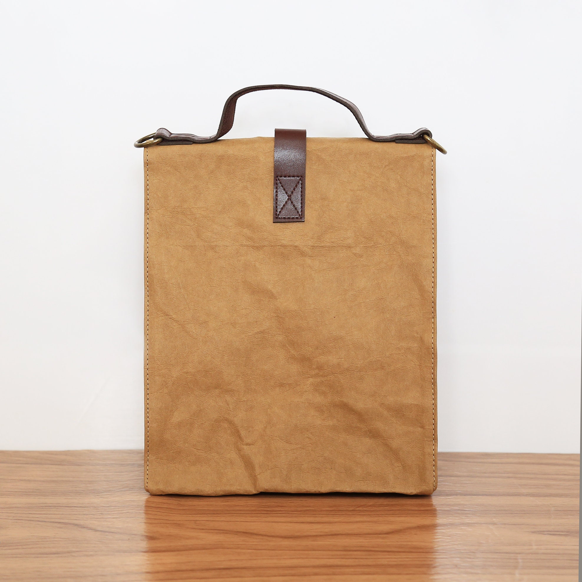 Paper Leather Retro Lunch Bag - Etsy