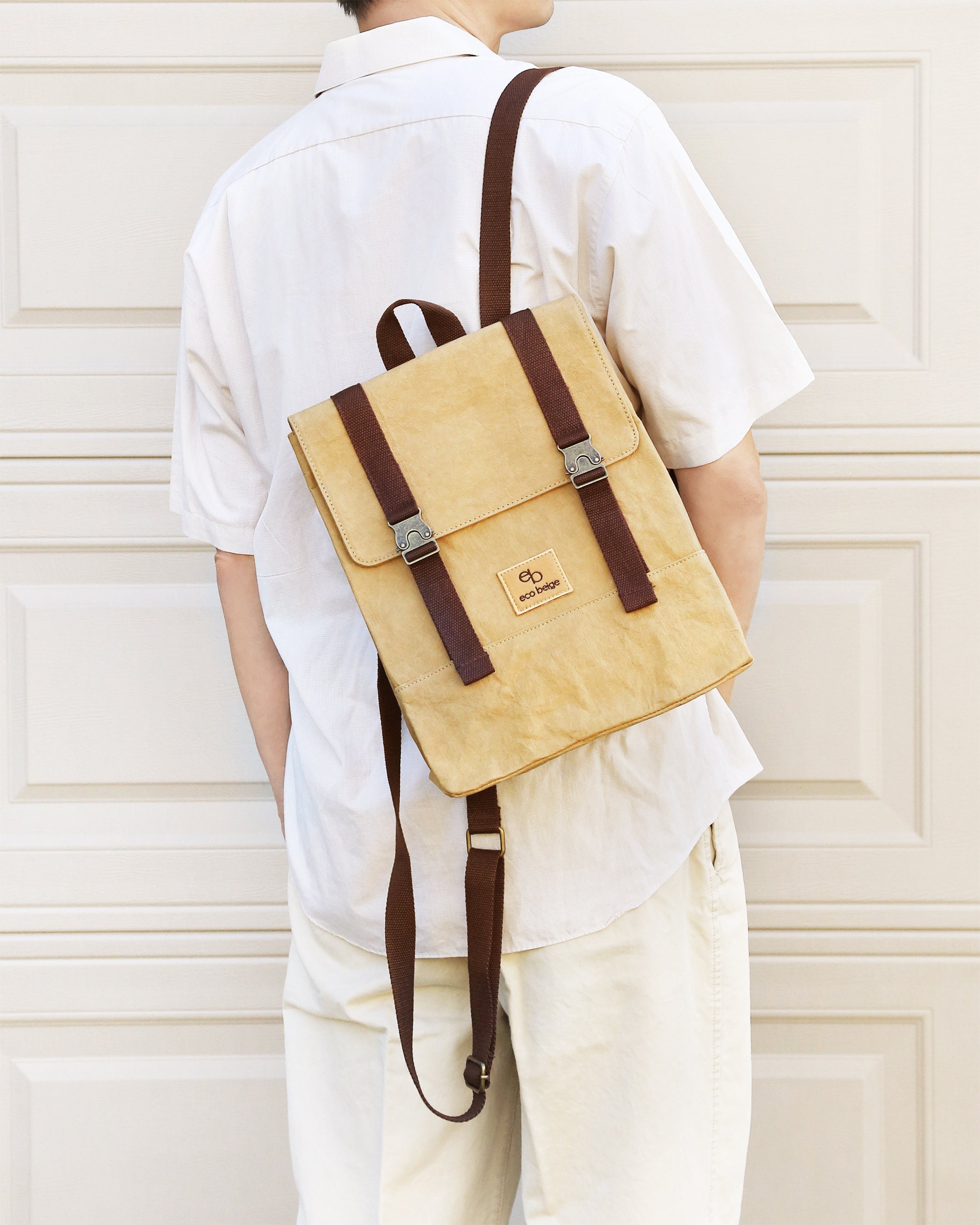 Paper Leather Travel Backpack - Etsy display picture 2