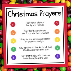 Skittles Christmas Prayers Printable Tag, Christmas Activities for Kids ...