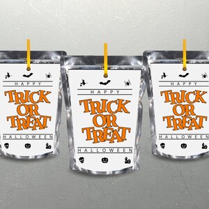 Halloween Juice Pouch Labels Wrappers Trick or Treat Party - Etsy