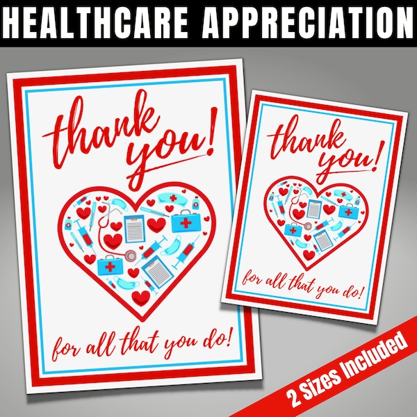 Healthcare Worker Staff Appreciation Thank You Tags, Healthcare Gifts for any Medical Assistant Physician Nurse Technician Therapist etc.