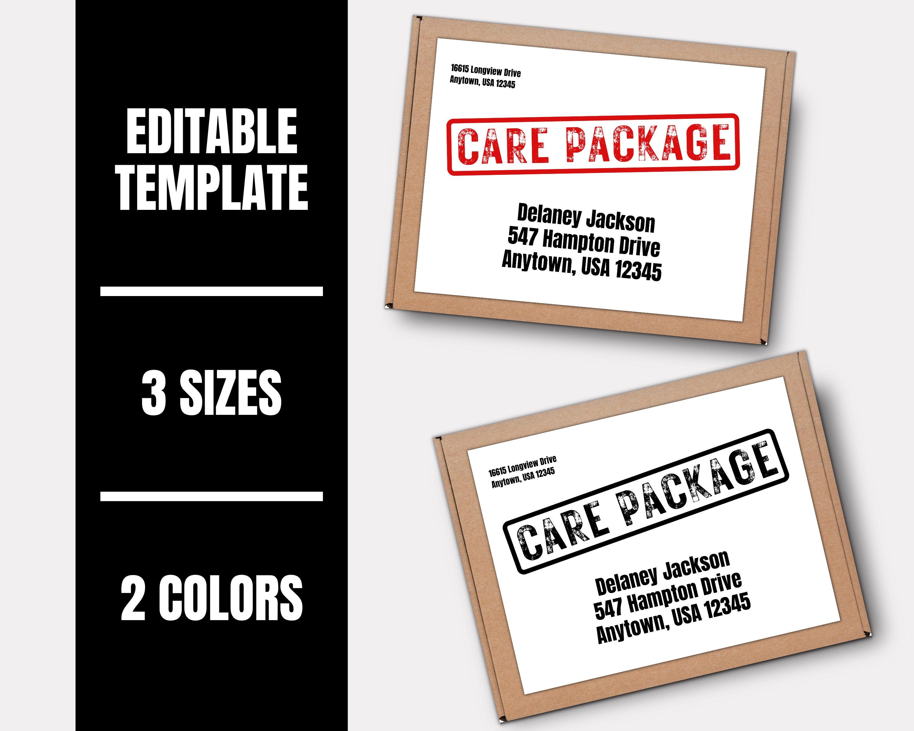 Friends Address Labels Editable Box Label Template, Custom Mailing Address Label, Friend Care ...