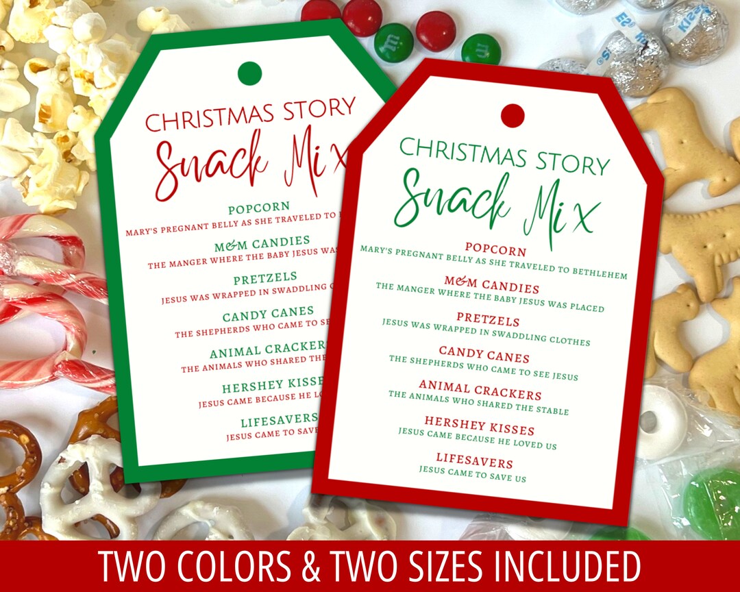 Christmas Story Snack Mix Gift Tag Printable, Stocking Stuffer Treat ...