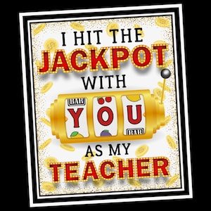Geschenkanhänger zur Wertschätzung für Lehrer, Jackpot Lotterie Anhänger, Hit the Jackpot Lehrer Dankeschön Geschenk, Schulanfang oder Goodie Bag Anhänger am Ende des Jahres