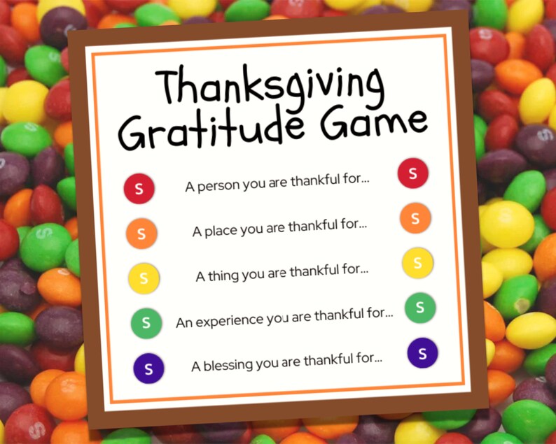 Skittles Thanksgiving Gratitude Game Printable Gratitude Game - Etsy