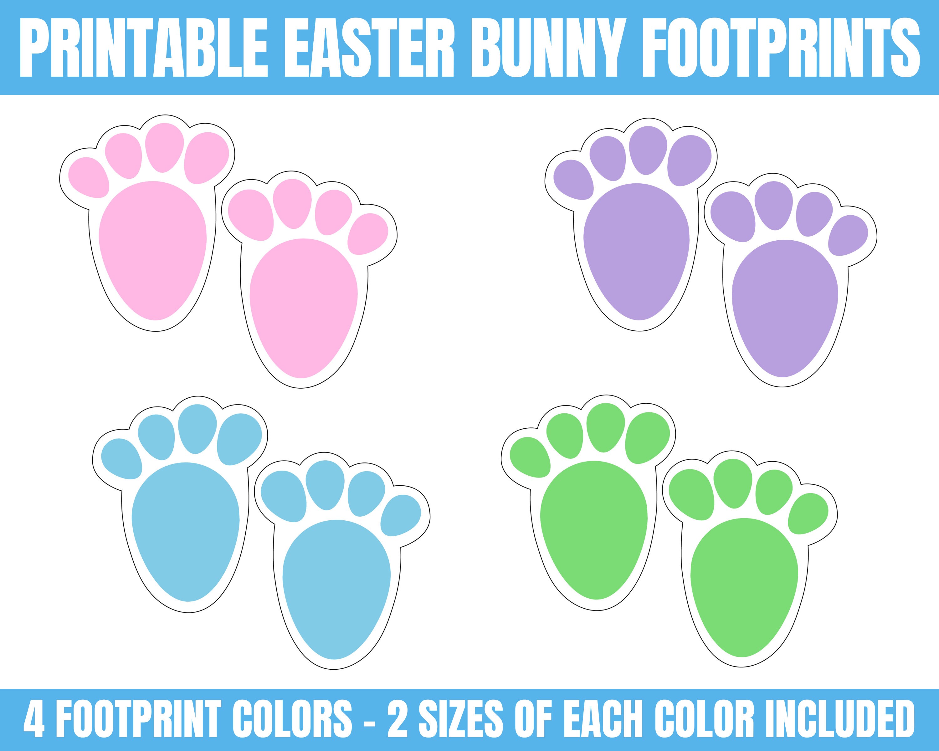 Printable Bunny Footprints Easter Bunny Footprint Activity Etsy