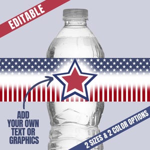 Emballage patriotique de bouteille d'eau avec drapeau américain, campagne électorale républicaine démocrate aux États-Unis, cadeaux du 4 juillet, jour du souvenir