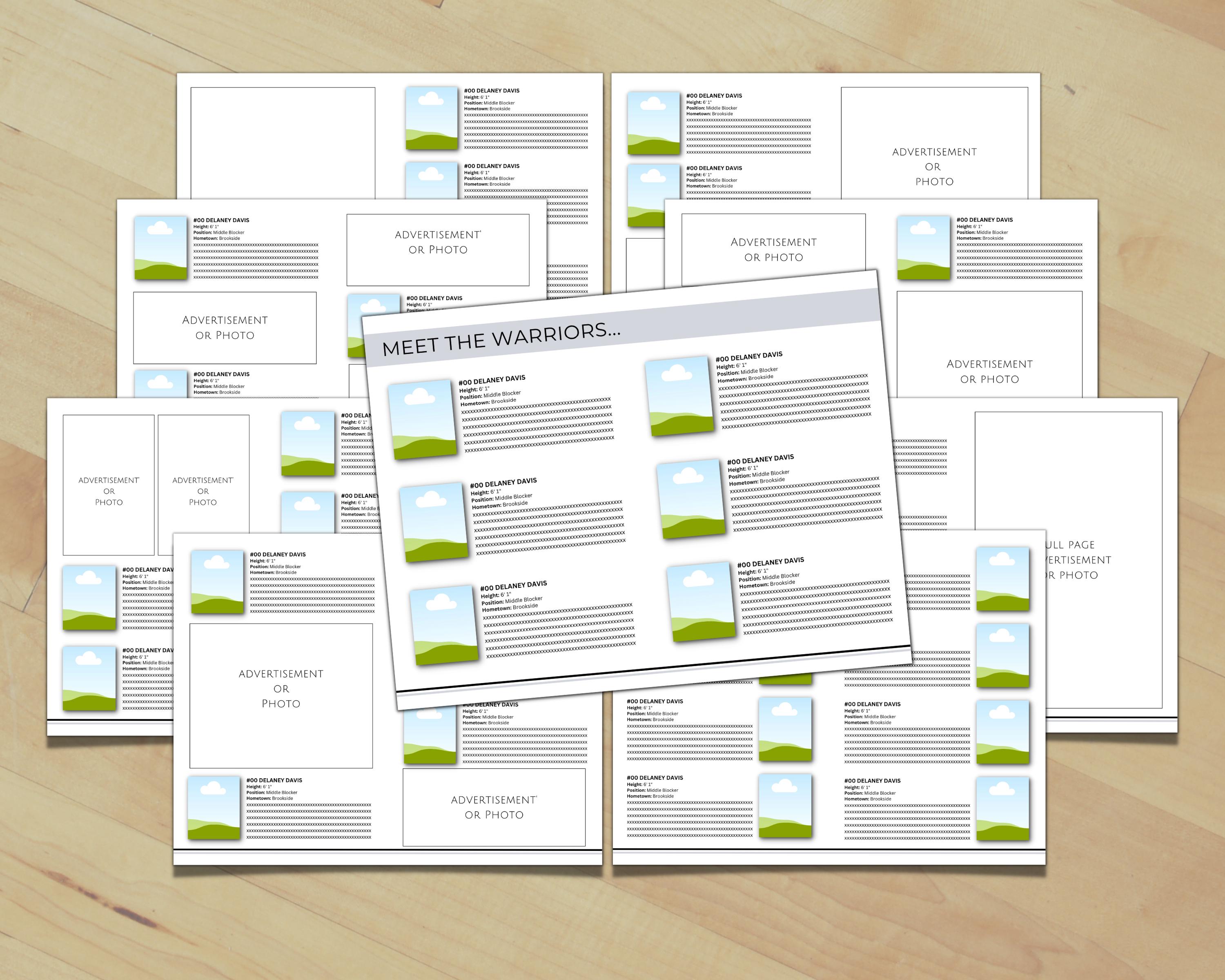 Multipage Bifold Program Template, Sports Team Program or Church