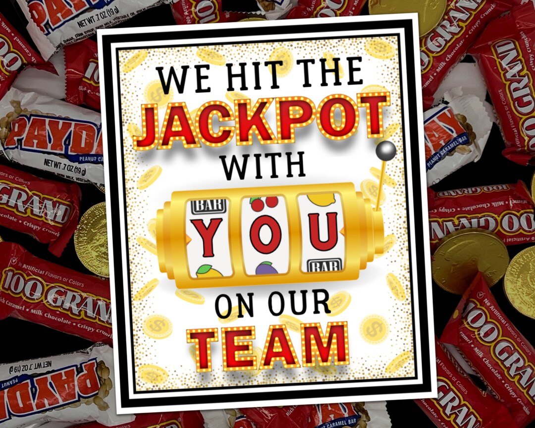 Team Appreciation Tag, Jackpot Tag Lottery Tag, Hit the Jackpot Sports ...