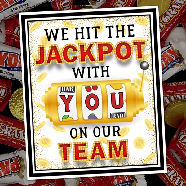 Team Appreciation Tag, Jackpot Tag Lottery Tag, Hit the Jackpot Sports Team Gift Idea, Team Thank You Back to School Tag End of Year Tag