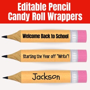Emballage pour rouleau de bonbons au crayon, cadeau de remerciement pour le personnel, emballage de bonbon de bienvenue pour le premier jour, sac cadeaux, cadeaux pour boîte à lunch