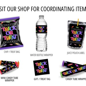 Halloween Juice Pouch Labels Wrappers, Trick or Treat Party Favor ...