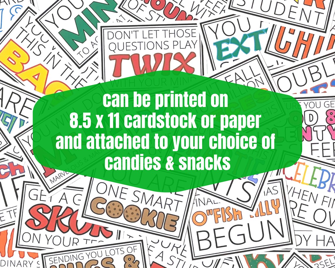 Finals Care Package Tags Printable Gift Tags for Students Etsy