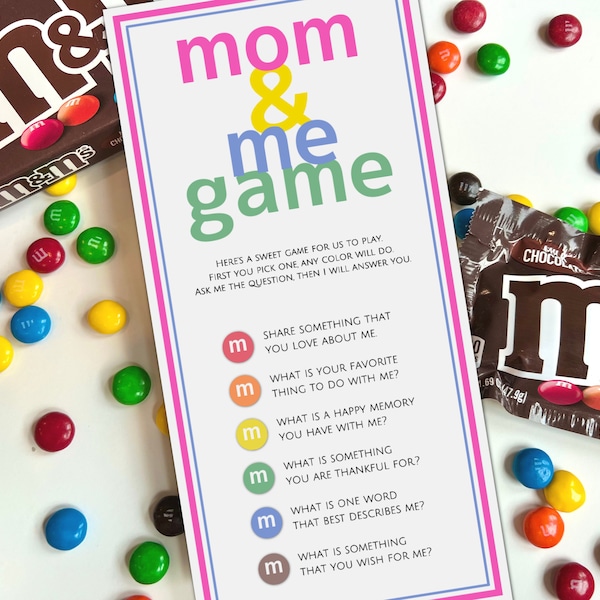 Mom & Me Game Printable, Year Round Game for School Home or Church, DIY Kids Craft Idea Mom Appreciation, Fun Mom and Kid Activity Game