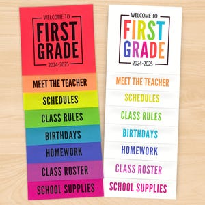 BEWERKBAAR Meet the Teacher-flipboek, terug naar school-flipover, opendeurboekje, ouderavondhandboek, stapelbladen stapelbare pagina's