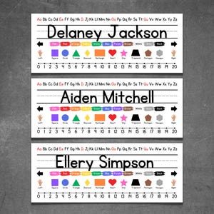 Afdrukbaar naamplaatje studentenbureau, bureaudecoratie bureau klaslokaal homeschool, terug naar school bureaunaambordje, bureaulabel voor vroeg onderwijs