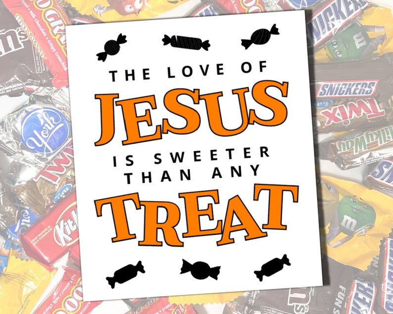 Christian Halloween Treat Tag Religious Halloween Party Etsy