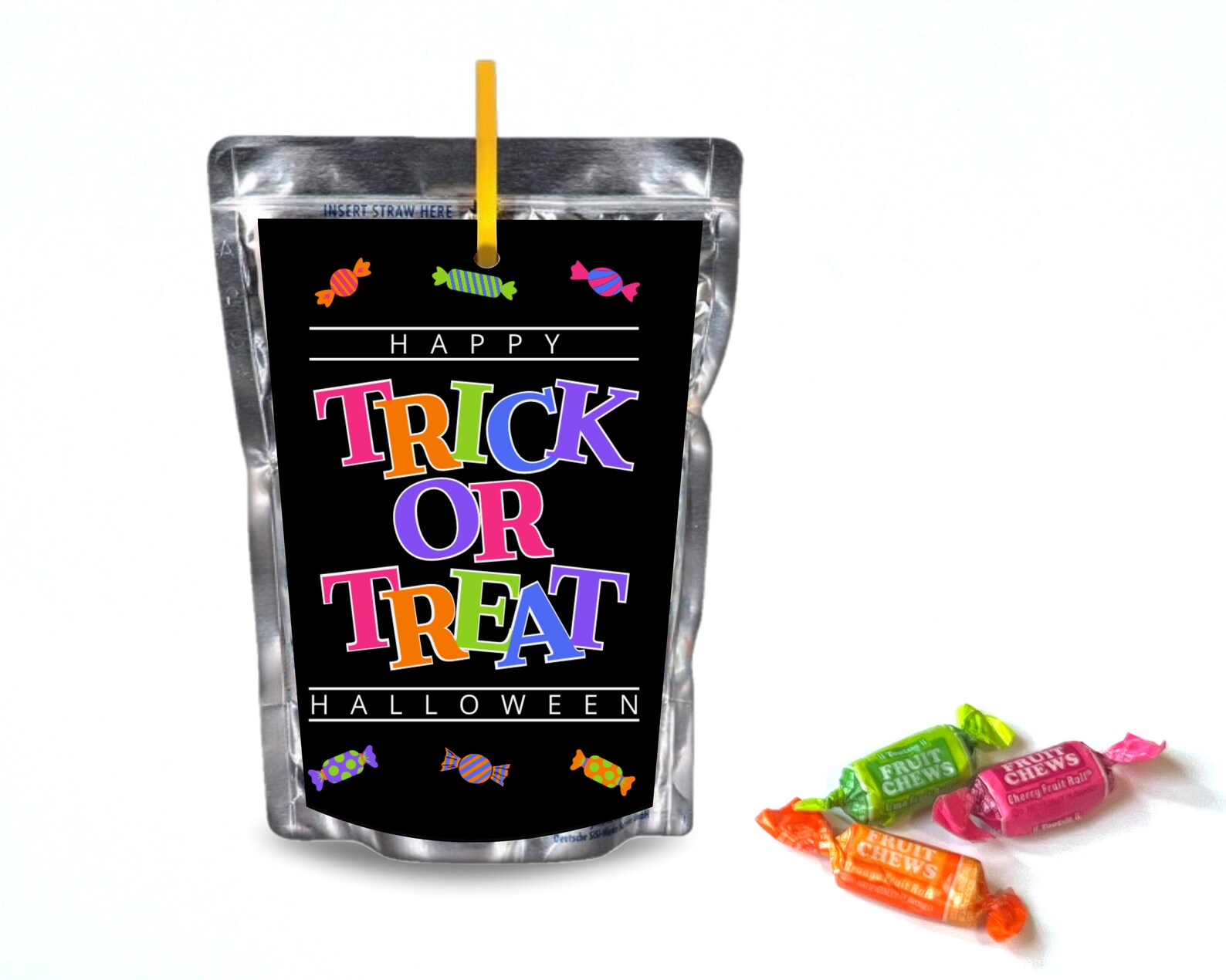 Halloween Juice Pouch Labels Wrappers Trick or Treat Party - Etsy