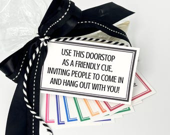 College Dorm Room Doorstop Printable Gift Tags, Back to School Care Package Kit, Dorm Decor Door Stop, Graduation Gift, Grad Party Favors