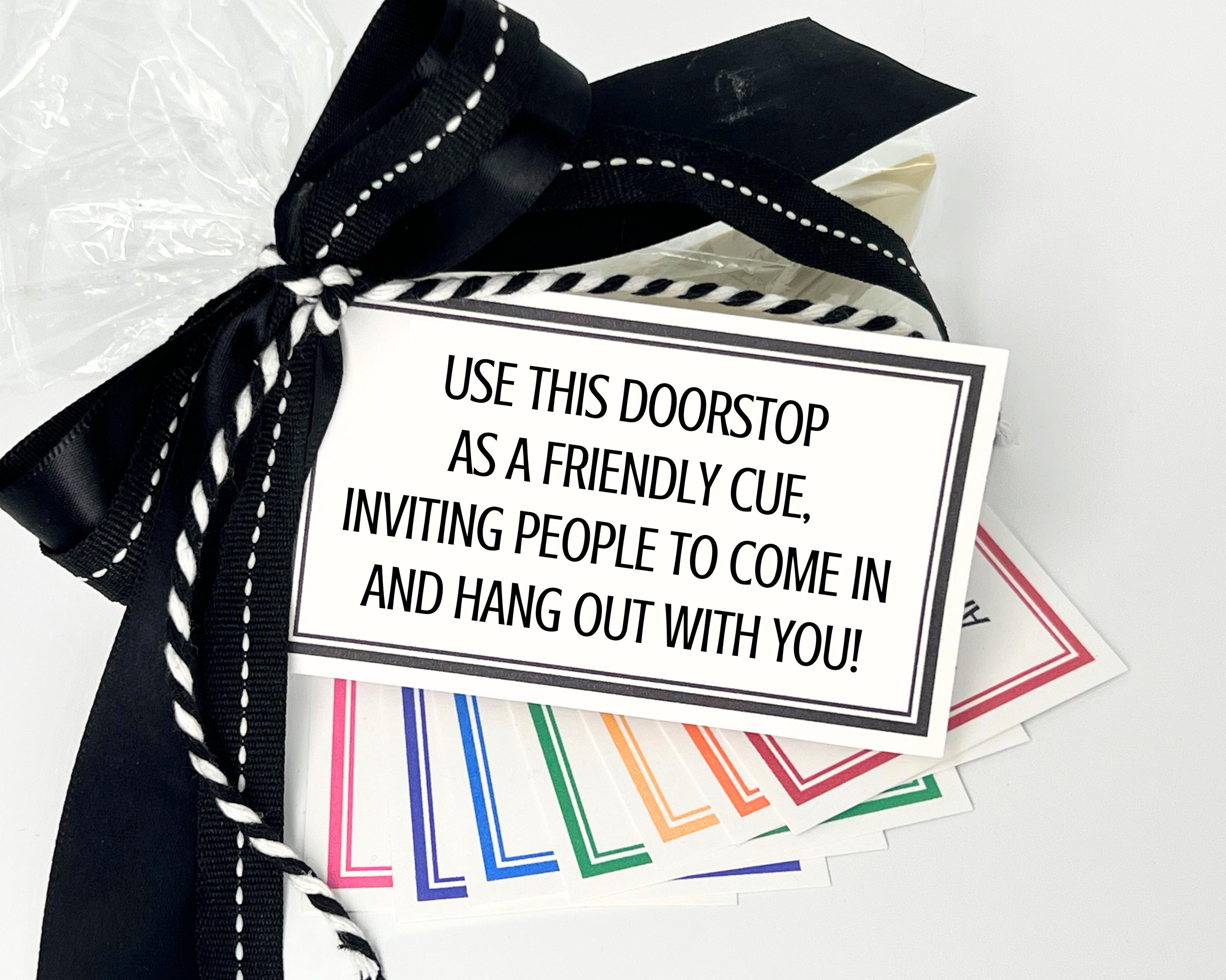 College Dorm Room Doorstop Printable Gift Tags, Back to School Care Package Kit, Dorm Decor Door Stop, Graduation Gift, Grad Party Favors