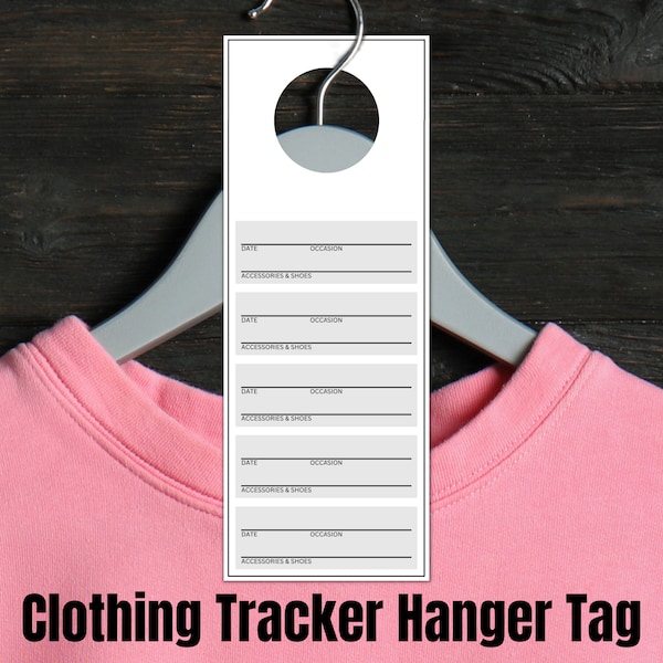 Clothing Tracker Hanger Tag, Closet Organization Labels, Hang Tags or Organization Labels, What to Wear Clothes Storage Planner or Tracker